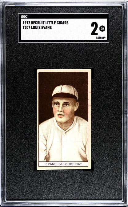 1912 Recruit Little Cigars T207 Louis Evans SGC 20