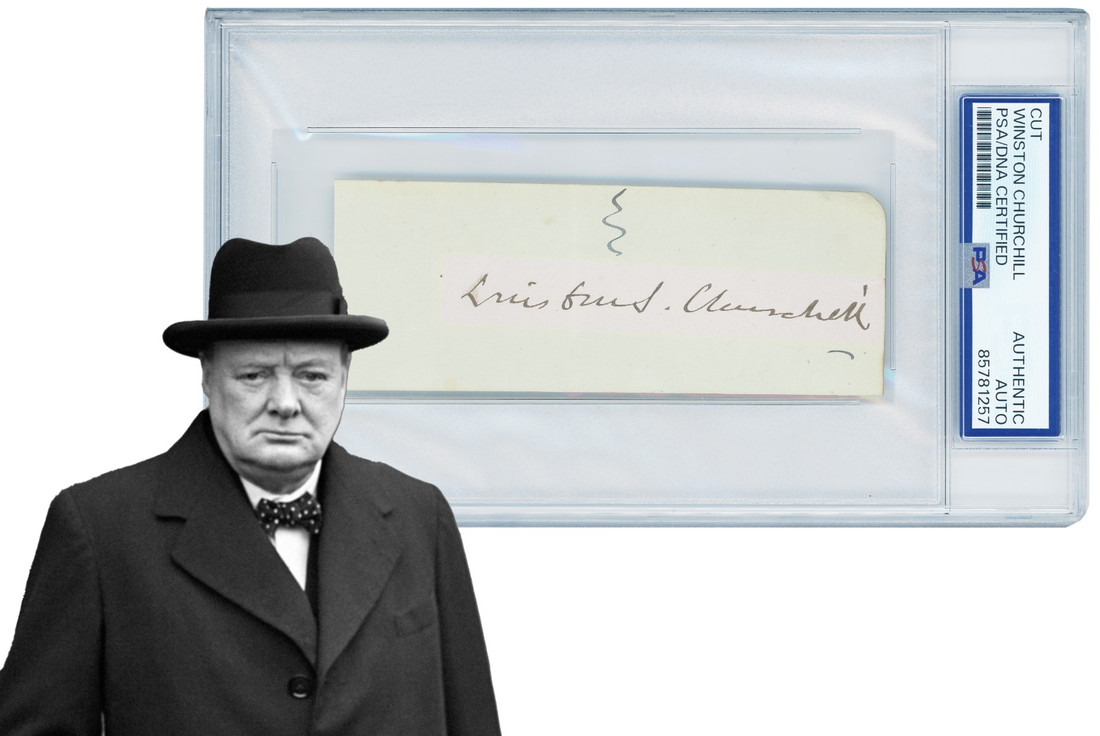 Winston Churchill Autograph, WWII Prime Minister. PSA0