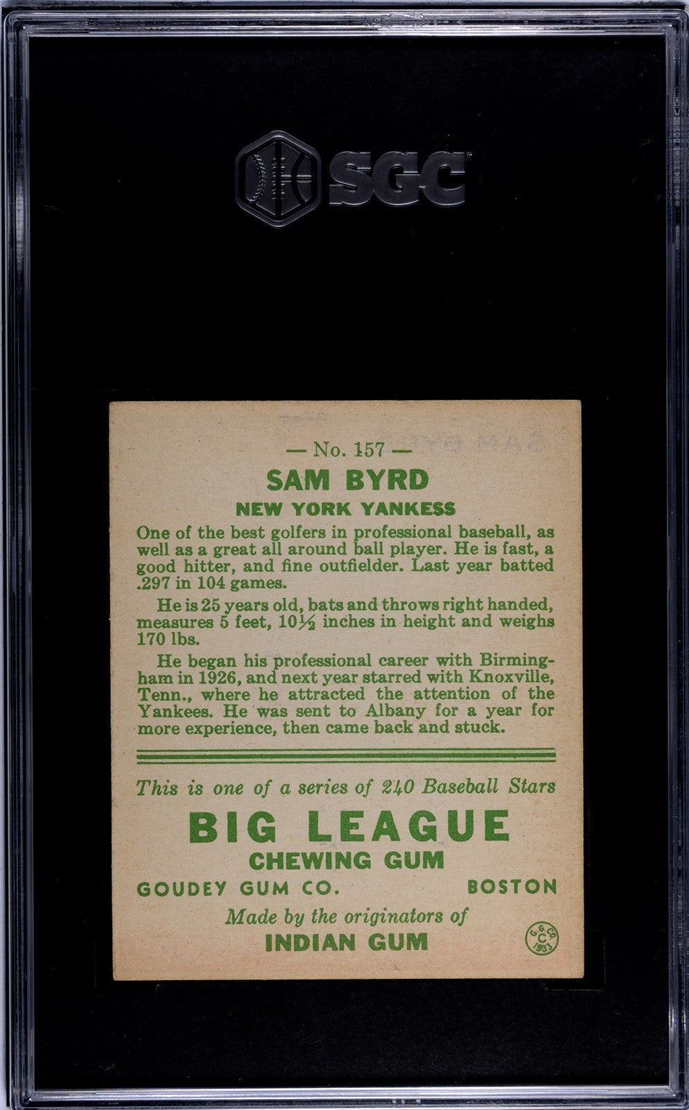 1933 Goudey Sam Byrd 