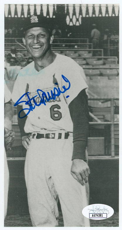 Stan Musial Signed 3.5x7 Photo. Auto JSA