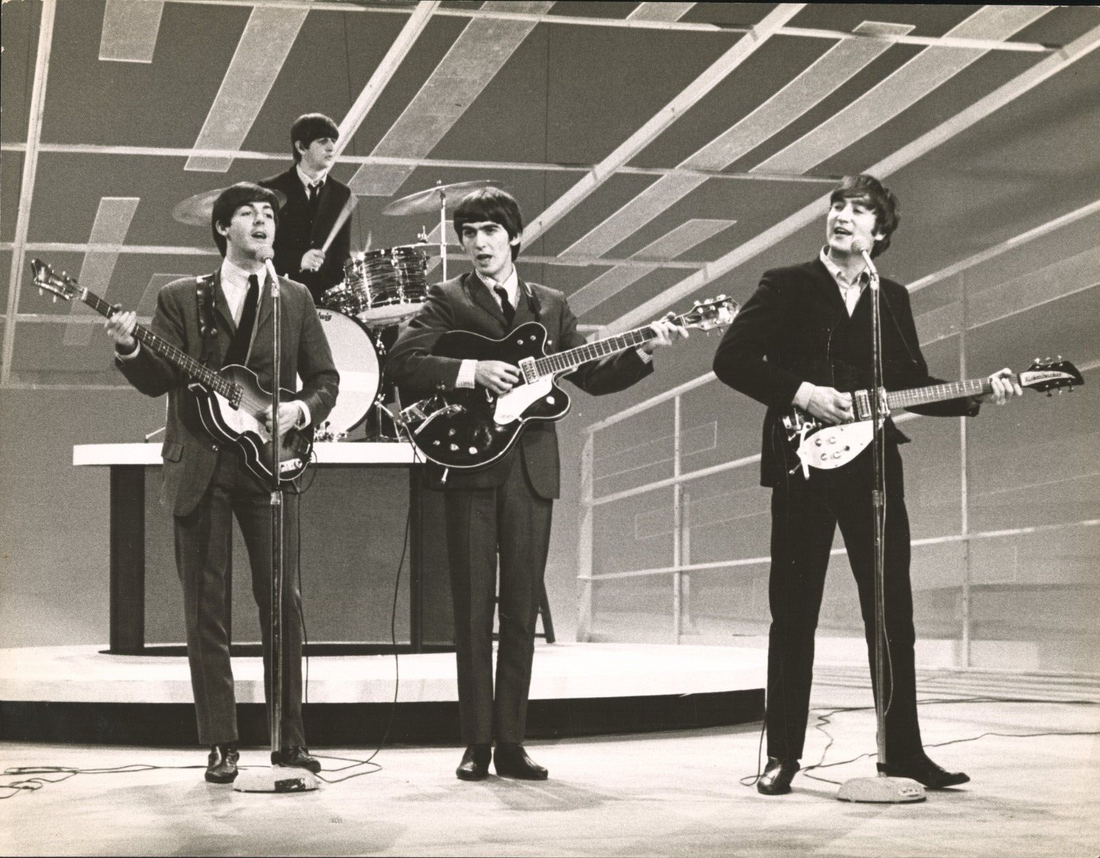1964 The Beatles Original Photo. 1st Appearance on Ed Sullivan Show. PSA Type 10