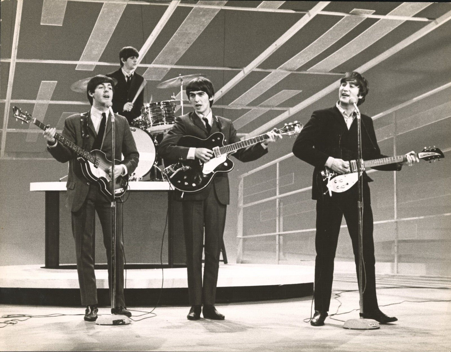 1964 The Beatles Original Photo. 1st Appearance on Ed Sullivan Show. PSA Type 10