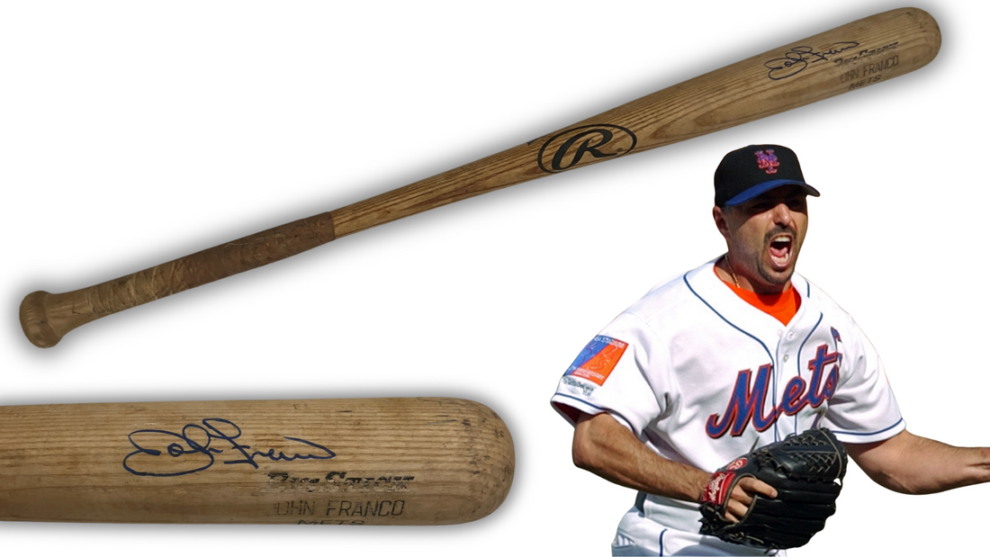 John Franco Game Used Signed New York Mets 1990s Rawlings Baseball Bat. Auto JSA0