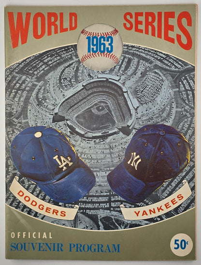 1963 World Series Official Dodger Stadium Program. NY Yankees vs LA Dodgers