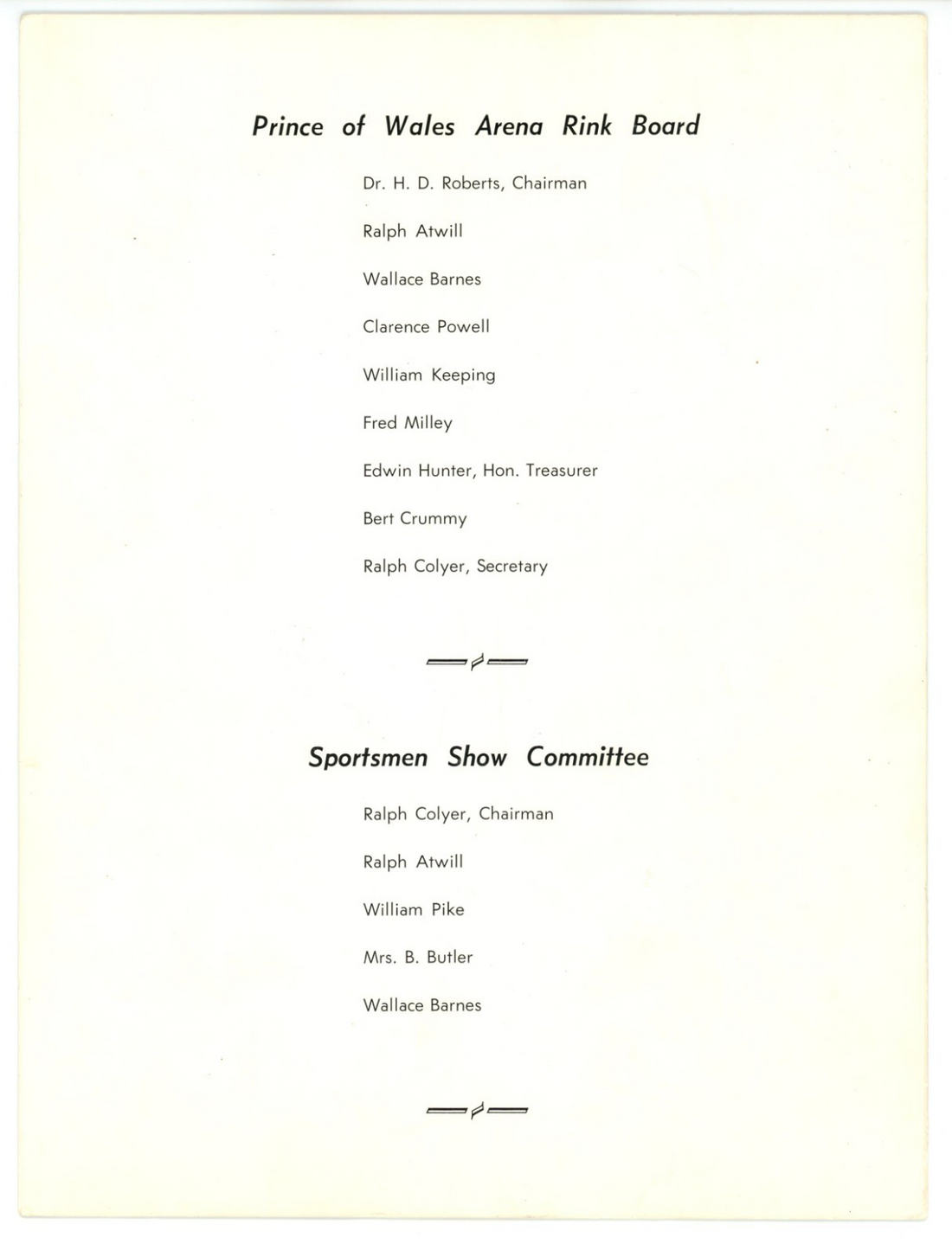 Tim Horton Signed 1965 Dinner Menu Program. Auto JSA1