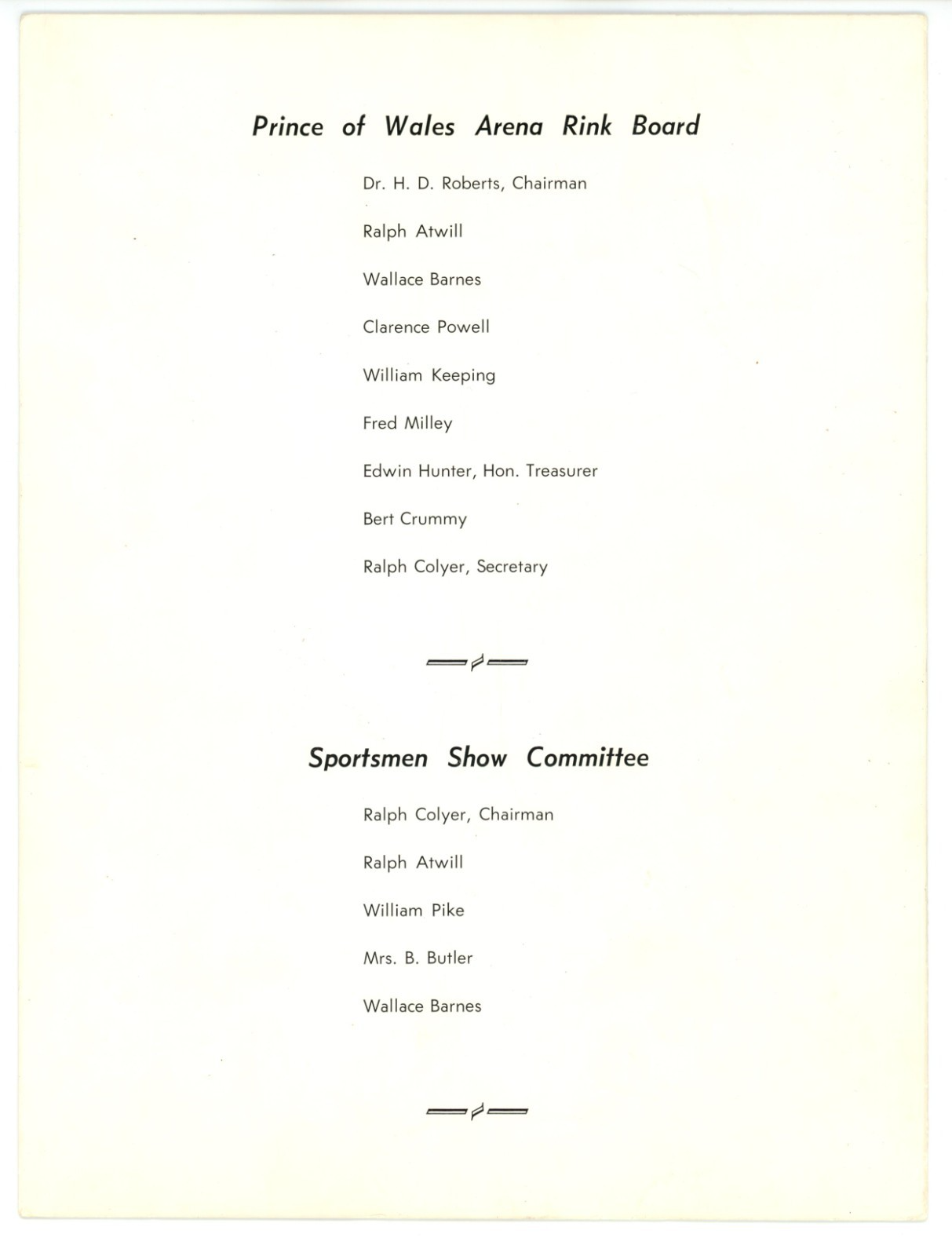 Tim Horton Signed 1965 Dinner Menu Program. Auto JSA1