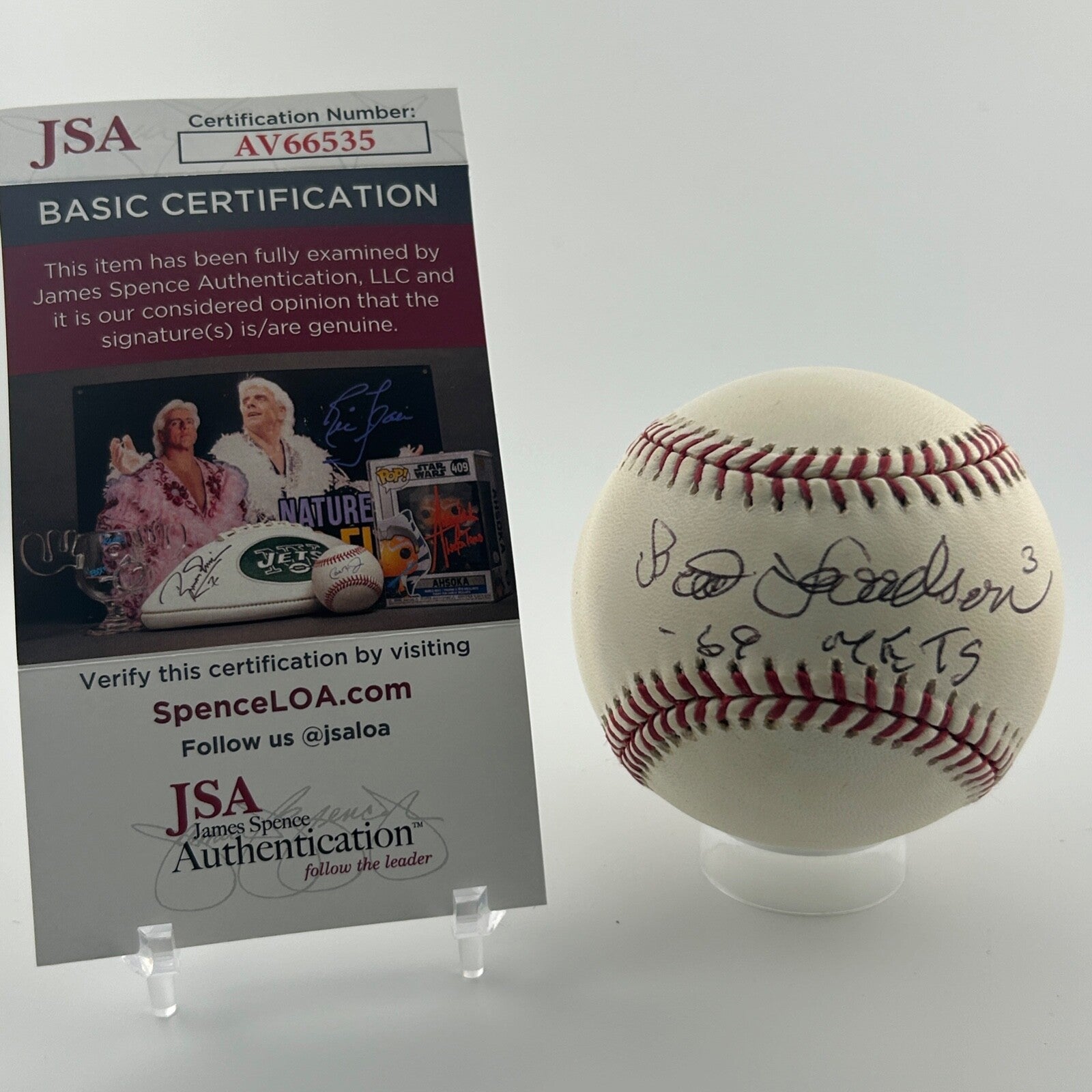 Bud Harrelson Single Signed Baseball. " 69 Mets". Auto JSA1