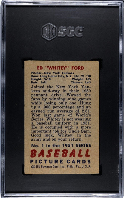 1951 Bowman Whitey Ford. Rookie Card. SGC 4.