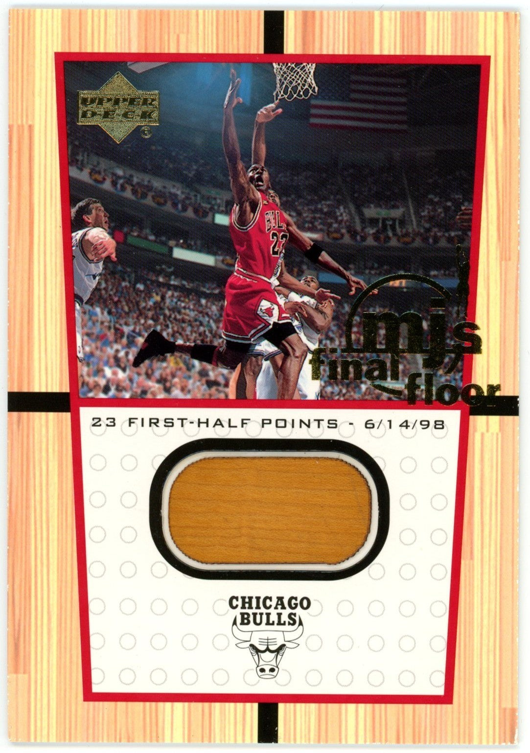 Michael Jordan 2000 Upper Deck Final Floor Game Used 1998 Finals Card. 