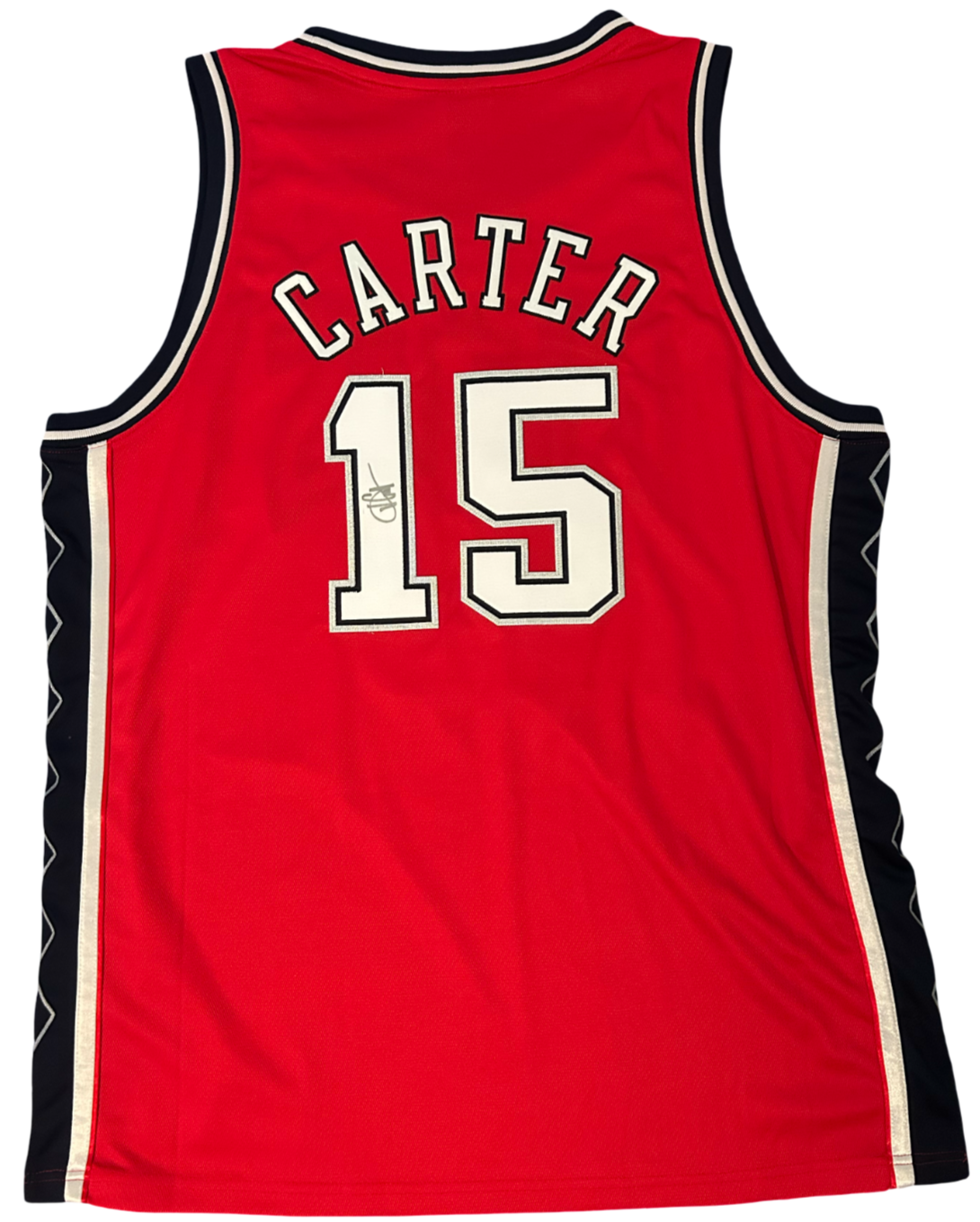 Vince Carter Signed Jersey, Authentic Adidas. NJ Nets Red. Large. JSA0