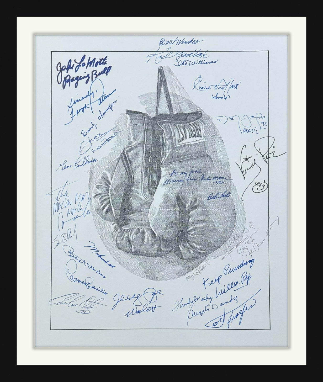 Muhammad Ali &amp; Boxing Legends Multi-Signed Artwork. 20 Sigs. Auto JSA0