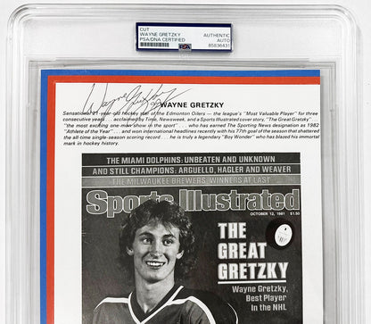 Wayne Gretzky Signed &amp; Inscribed Sports Illustrated Photo Print, 1982. Auto PSA1