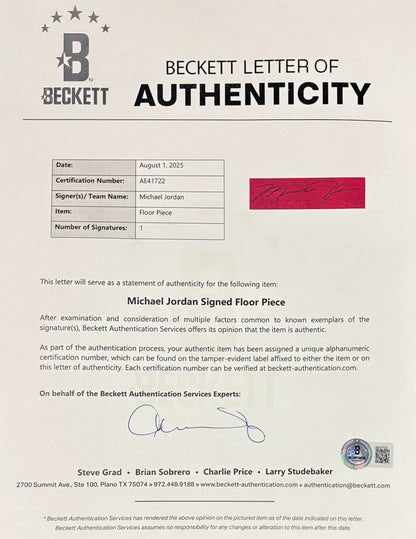 Huge Michael Jordan Signed Game Used Floor, Upper Deck Auto Limited Edition /234