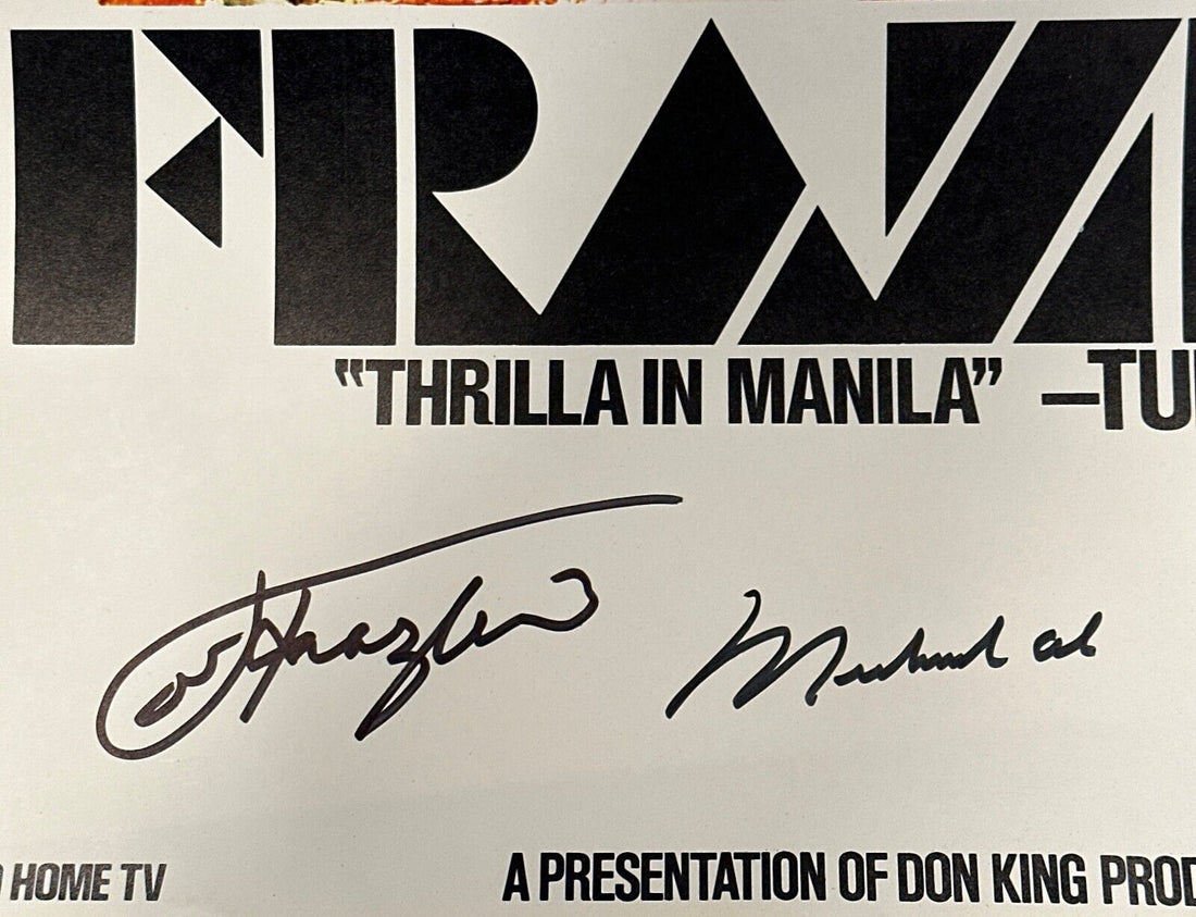 Muhammed Ali and Joe Frazier Dual Signed Thrilla in Manila Fight Poster. JSA