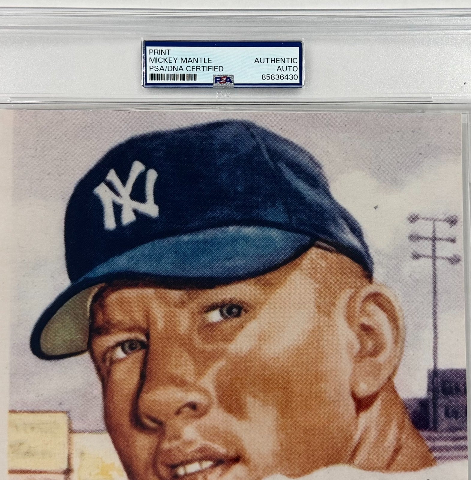 Mickey Mantle Signed 1953 Topps Photo Card Image. Auto PSA2