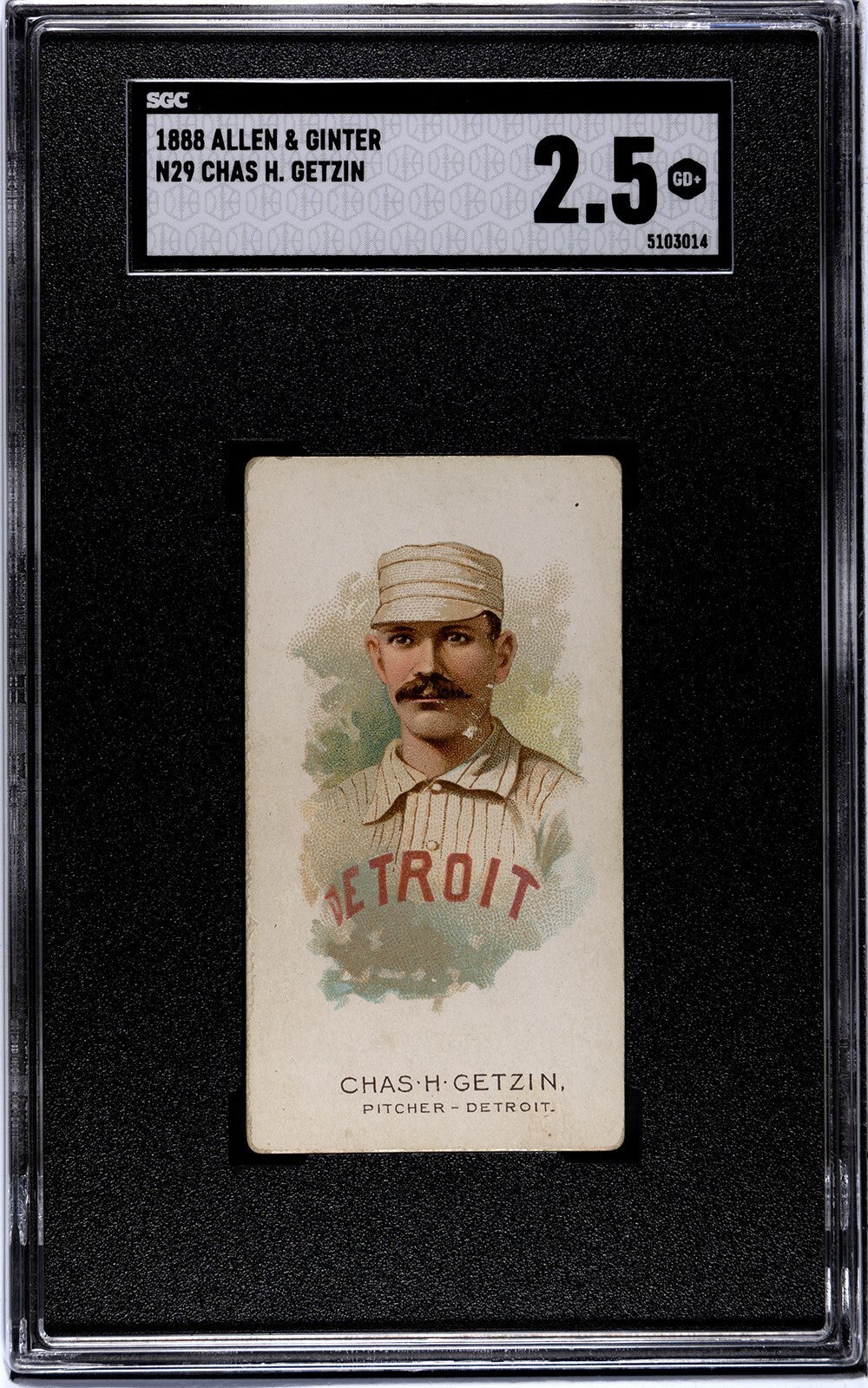 1888 N29 Allen Ginter Chas H Getzin Baseball. SGC 2.5.0