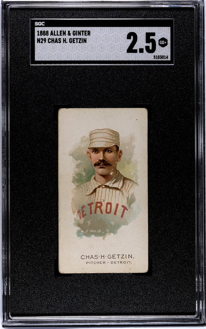 1888 N29 Allen Ginter Chas H Getzin Baseball. SGC 2.5.0
