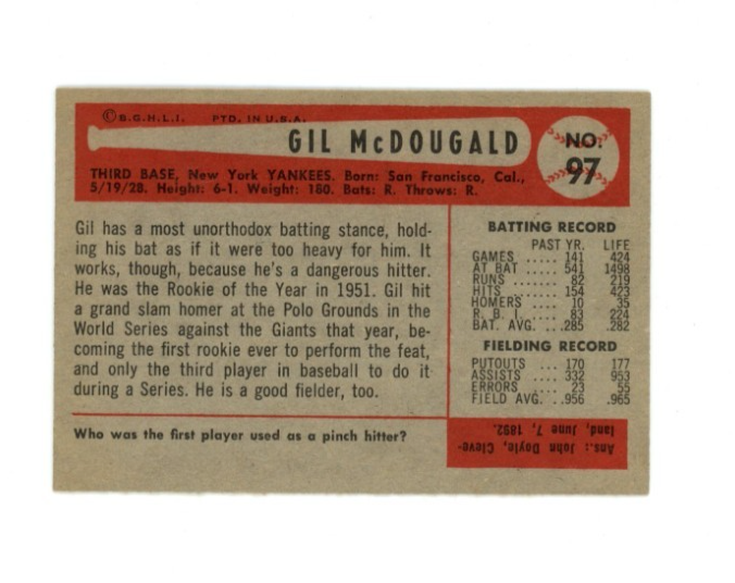 1954 Bowman Gil McDougald1