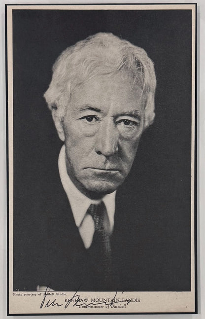 Vintage Kenesaw Mountain Landis Signed Photograph. MLB Commissioner. PSA Mint 92