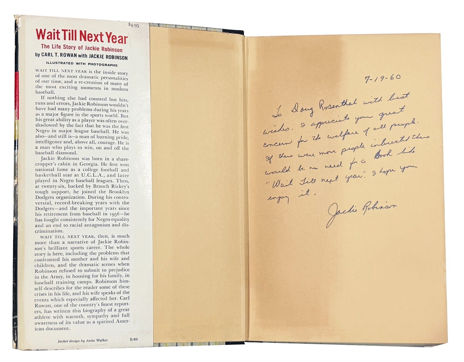 Jackie Robinson Signed &amp; Inscribed First Edition, Wait Till Next Year.2