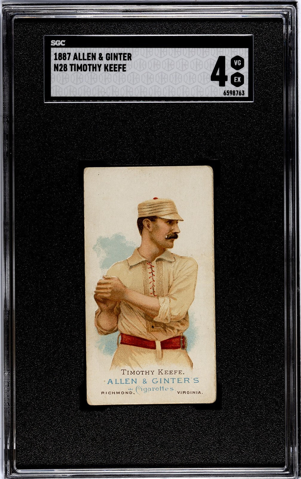 1887 N28 Allen Ginter Timothy Keefe Baseball. SGC 4.0