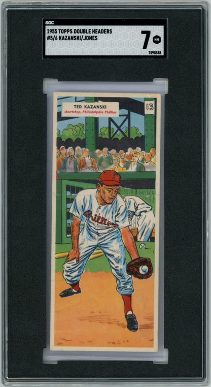 1955 Topps Double Headers Ted Kazanski Gordon Jones 