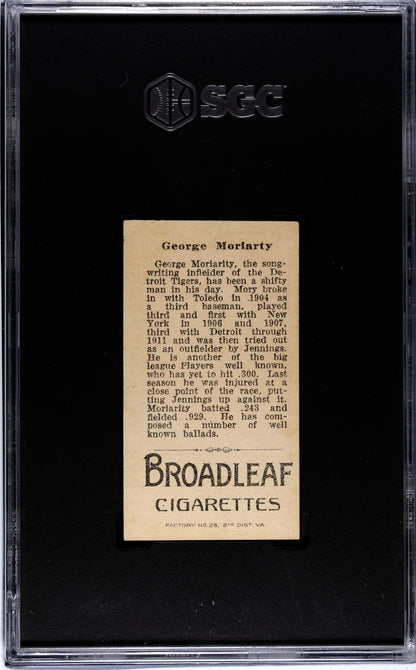 1912 Broad Leaf Cigarettes T207 George Moriarty SGC 3.51