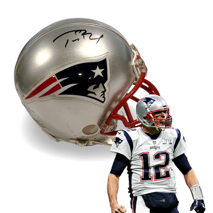 Tom Brady Signed New England Patriots Mini Helmet. Steiner, TriStar &amp; MM0