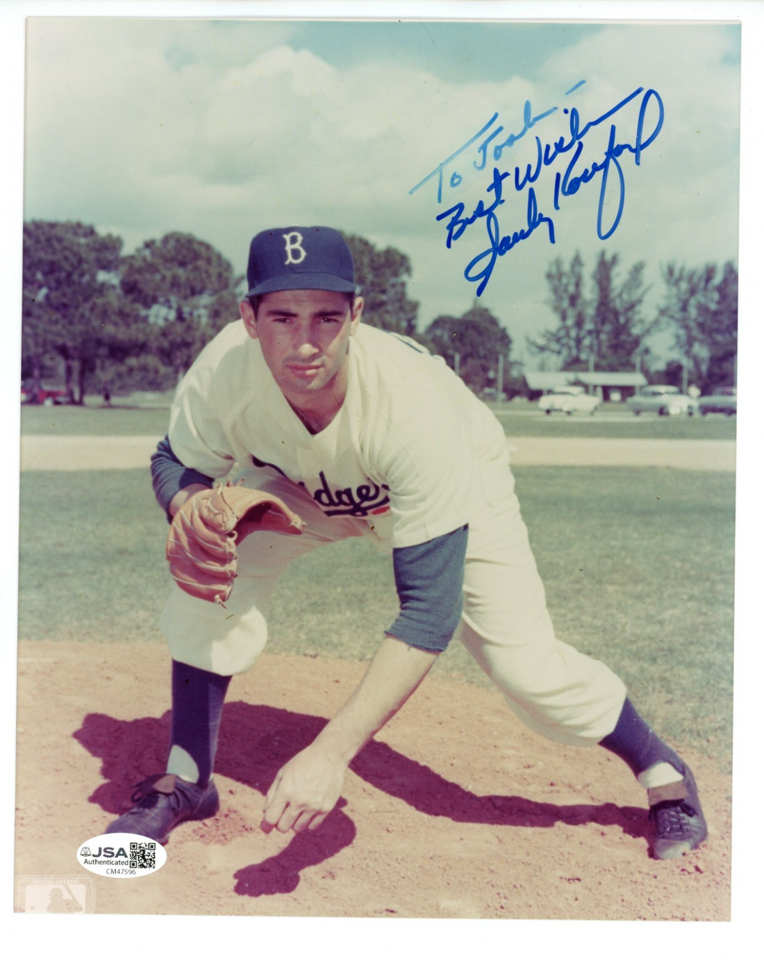 Sandy Koufax Signed Photo 8x10. Dodgers JSA0