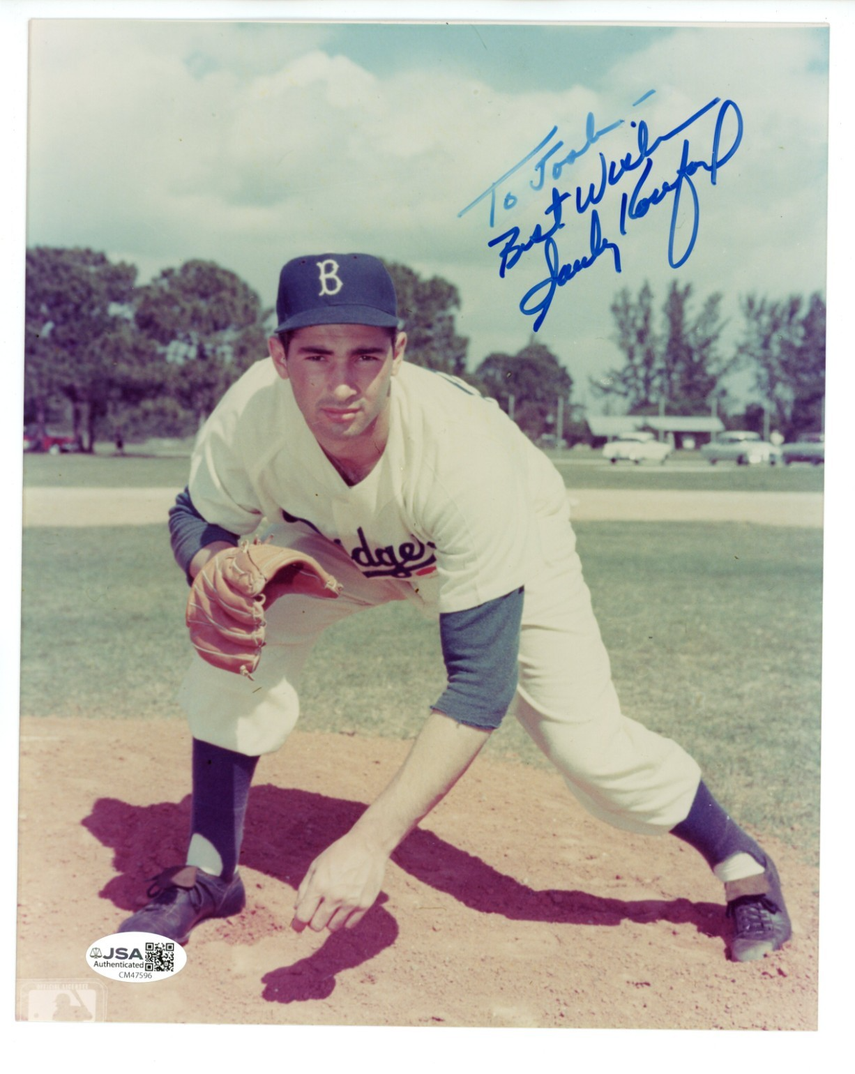 Sandy Koufax Signed Photo 8x10. Dodgers JSA0