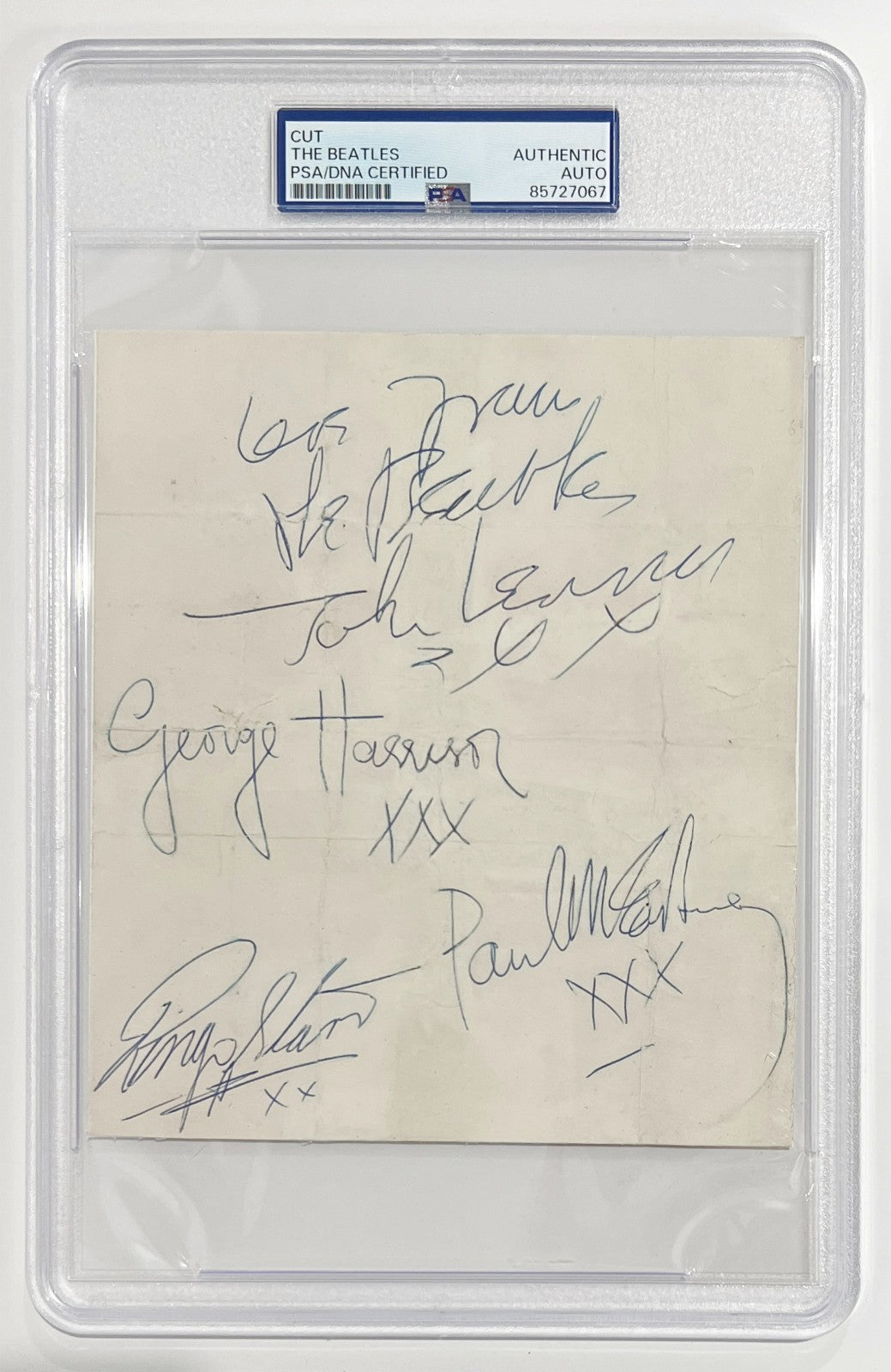 1963 Beatles Autograph. John Lennon, Paul McCartney, Harrison, Ringo. Caiazzo0