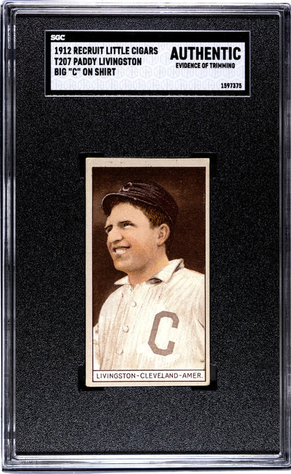 1912 Recruit Little Cigars T207 Paddy Livingston SGC Authentic0