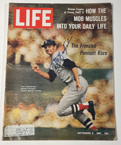 1967 Carl Yastrzemski Signed Life Magazine, Pennant Race. Red Sox. JSA0