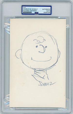 Charles Schulz Signed Charlie Brown Sketch, Peanuts Original Artwork. PSA