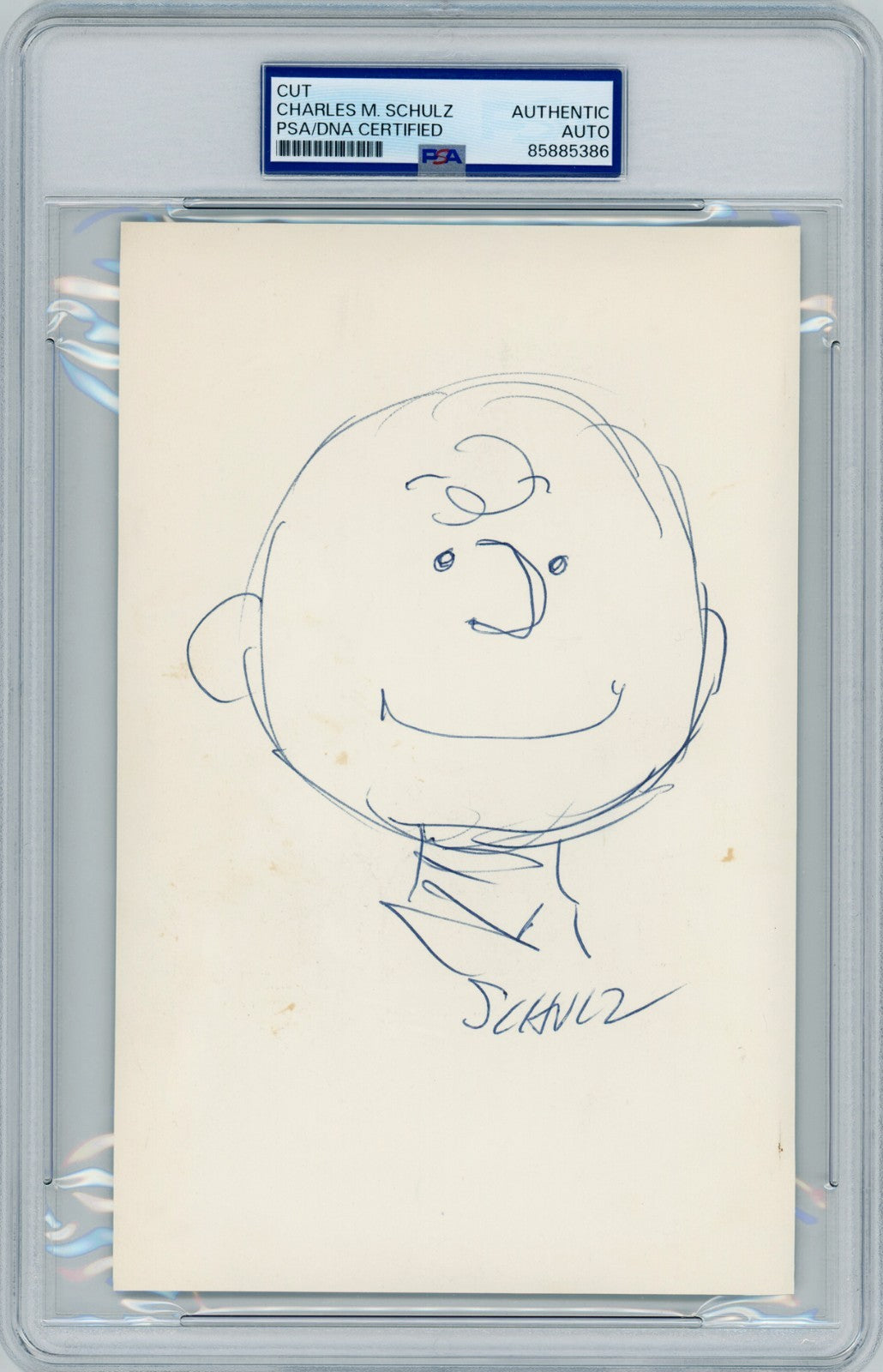 Charles Schulz Signed Charlie Brown Sketch, Peanuts Original Artwork. PSA0