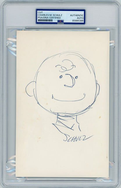 Charles Schulz Signed Charlie Brown Sketch, Peanuts Original Artwork. PSA0