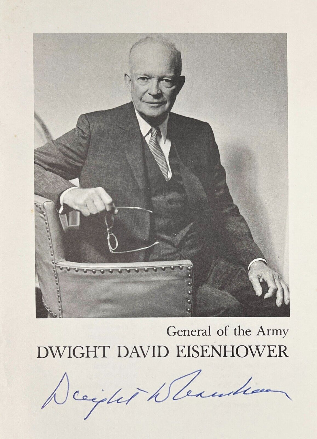 President Dwight Eisenhower Signed Photo, General of the Army. Auto JSA