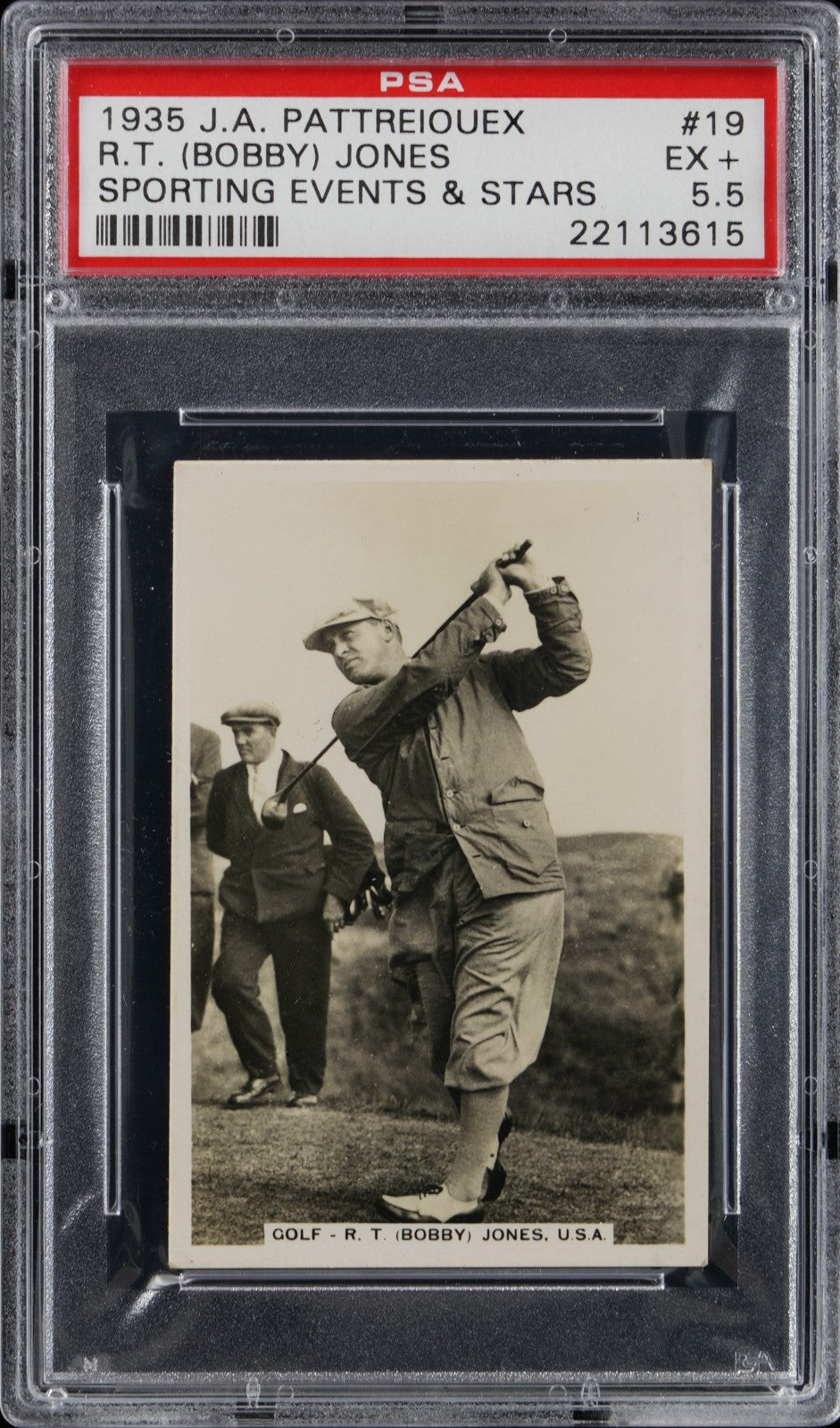 Bobby Jones, 1935 J.A. Pattreiouex Sporting Events &amp; Stars R.T. 