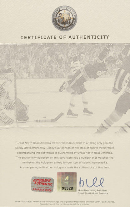 Bobby Orr Signed Boston Bruins Jersey. Great North Road America &amp; JSA4