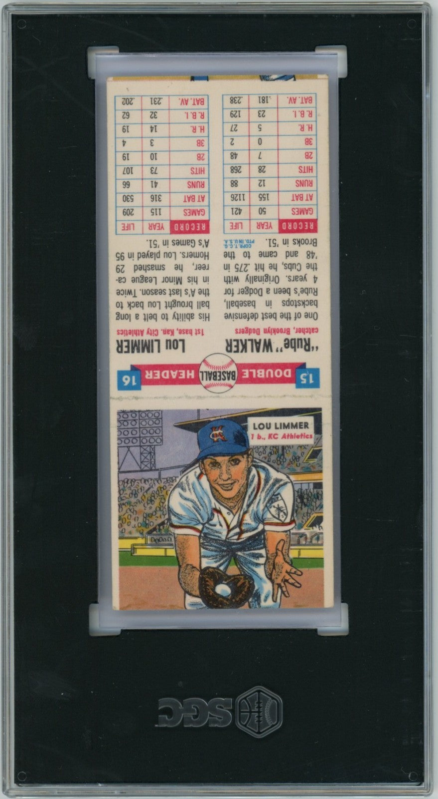 1955 Topps Double Headers Rube Walker Lou Limmer 