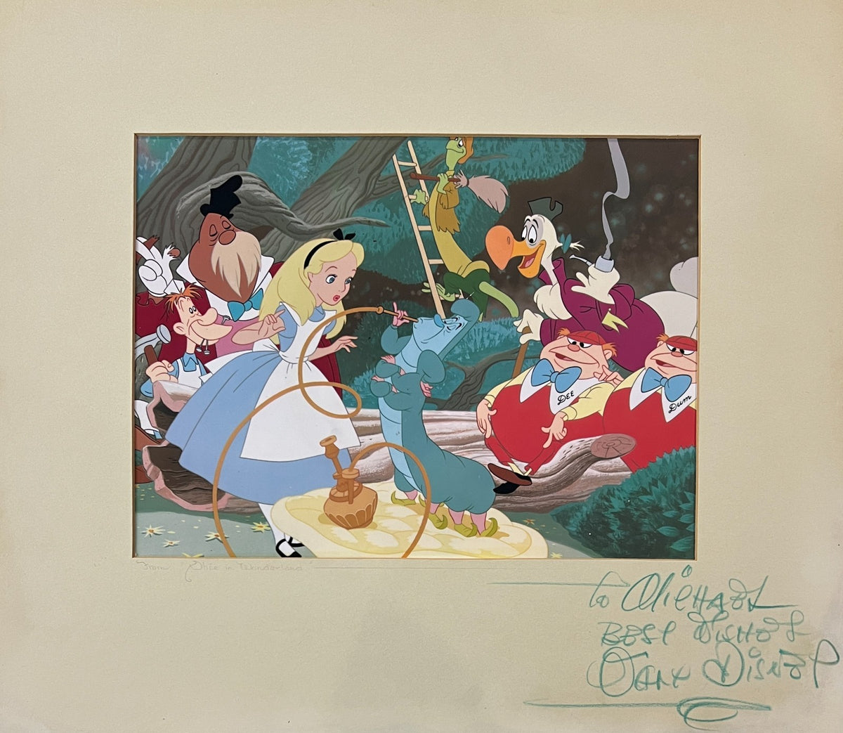Walt Disney Signed Alice in Wonderland Dye Transfer Print Photo. Auto JSA1