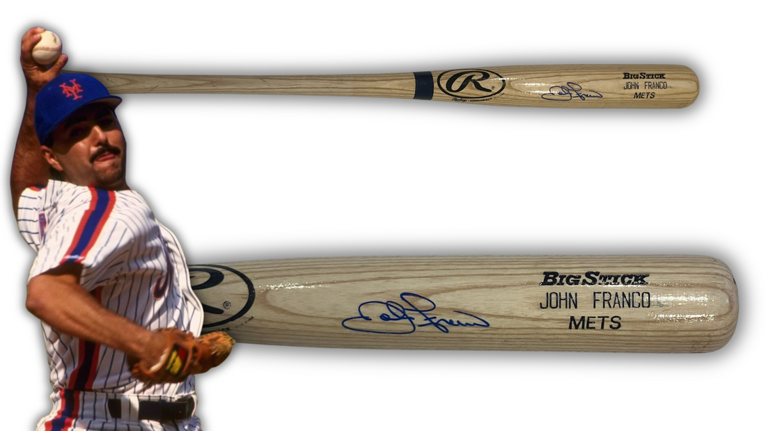 John Franco Signed Game-Issued NY Mets Baseball Bat. Auto JSA0