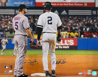 Derek Jeter and David Wright Dual Signed 16x20 Photo. Steiner MLB1