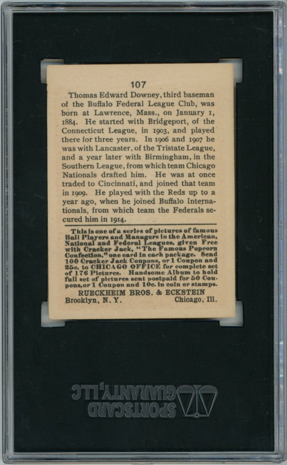 1915 Cracker Thomas Downey SGC 81