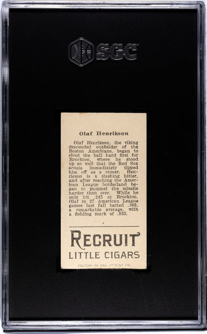 1912 Recruit Little Cigars T207 Olaf Henriksen SGC 41