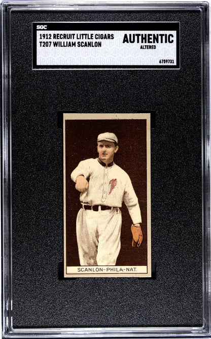 1912 Recruit Little Cigars T207 William Scanlon SGC Authentic0
