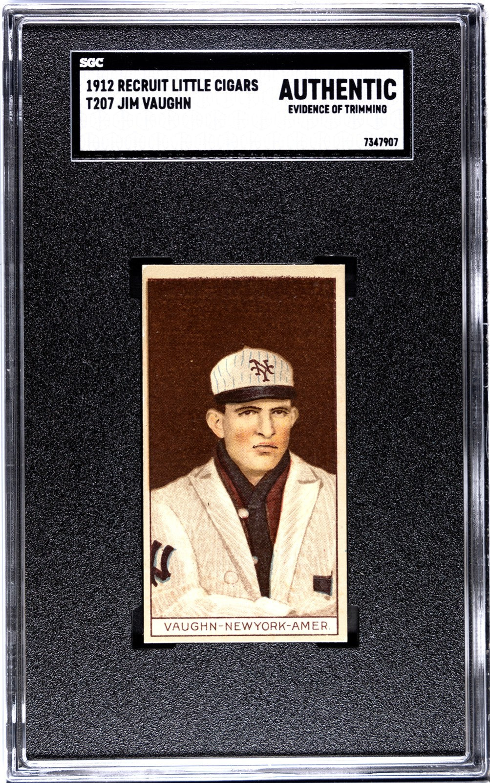 1912 Recruit Little Cigars T207 Jim "Hippo" Vaughn SGC Authentic0