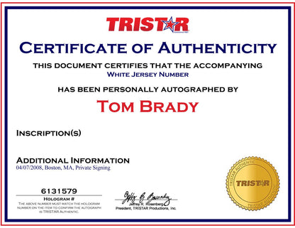 Tom Brady Signed New England Patriots Jersey, Custom Frame. Tristar, Mounted Mem3