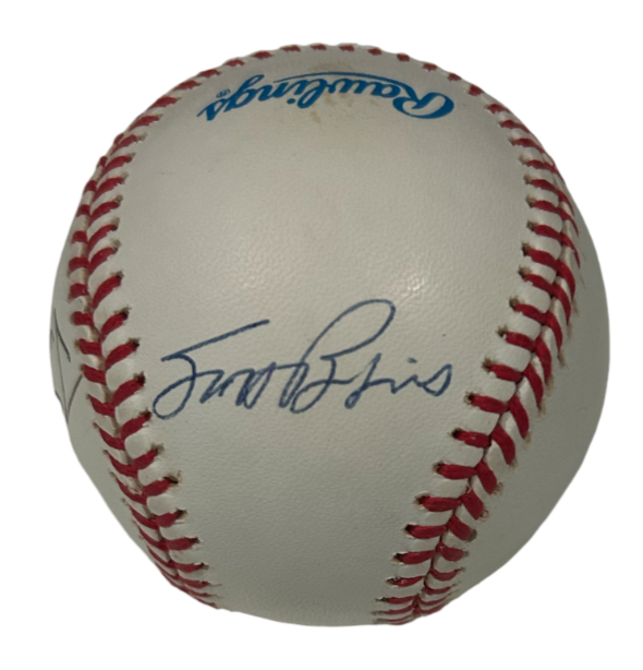 Scott Brosius and Darryl Strawberry Signed Baseball. JSA1