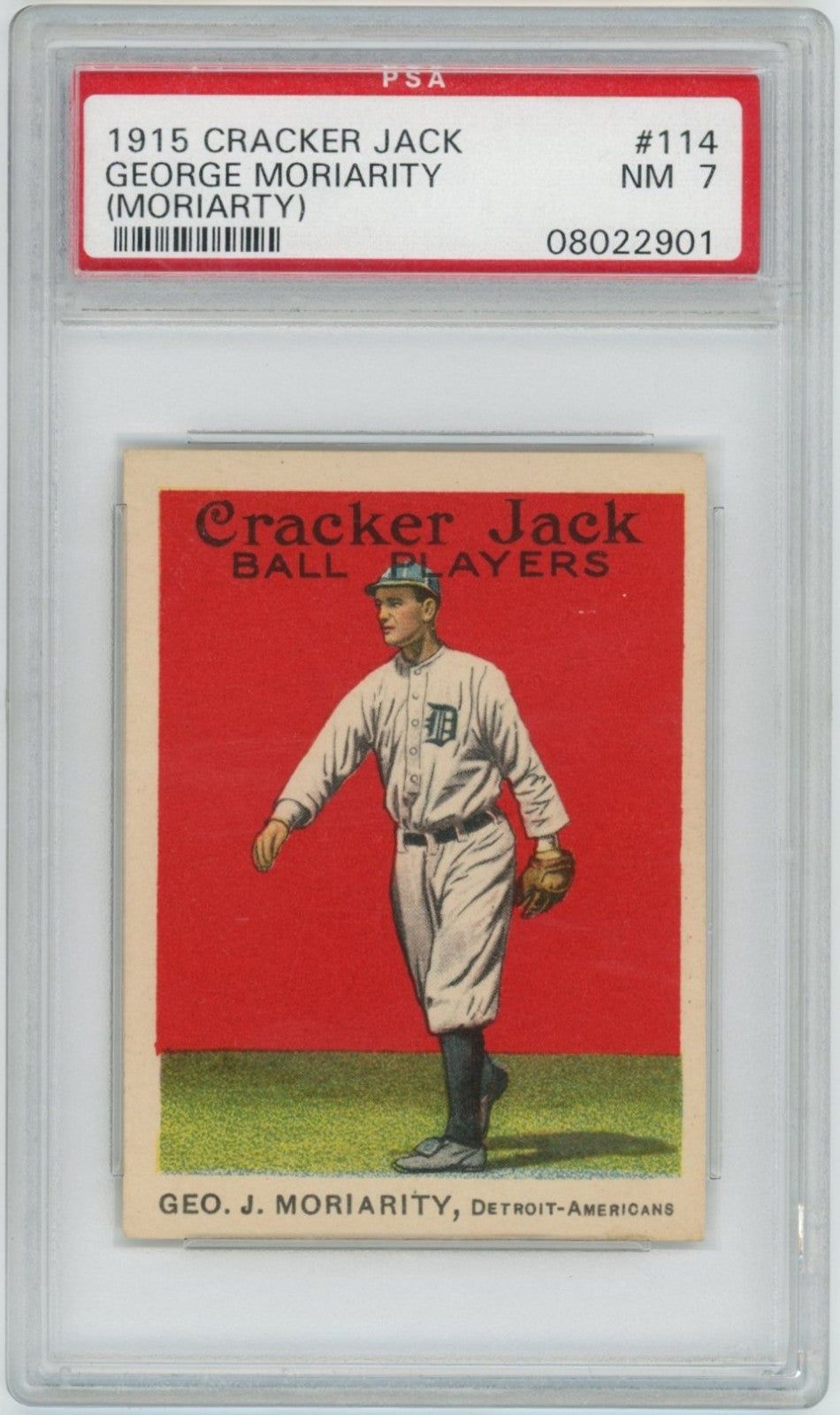 1915 Cracker Jack George Moriarty (Moriarity) PSA 70